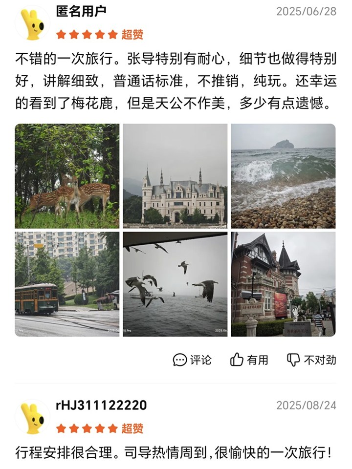 大连青春致远国旅游客真实好评截图6